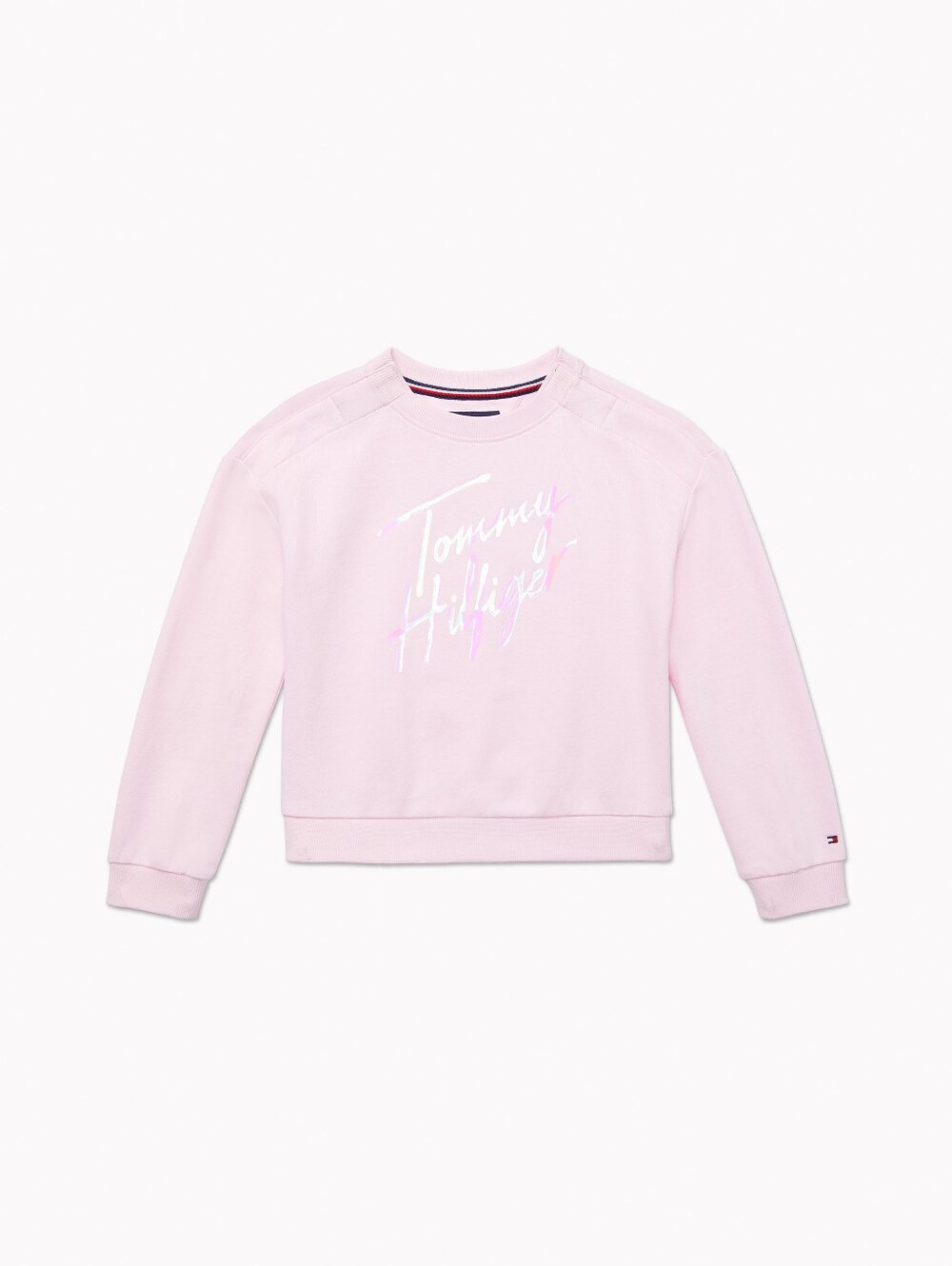 Tommy Hilfiger Size 6-7 Girls Pink Crew Neck Sweatshirt